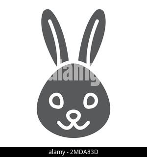Icona di un glifo di coniglio, animale e zoo, grafica vettoriale di un segno coniglietto, un motivo solido su sfondo bianco, eps 10. Illustrazione Vettoriale