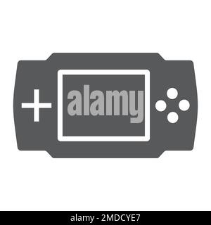 Icona glifo della console di gioco, elettronica e dispositivo, segno di gioco, grafica vettoriale, un motivo a tinta unita su sfondo bianco, eps 10. Illustrazione Vettoriale
