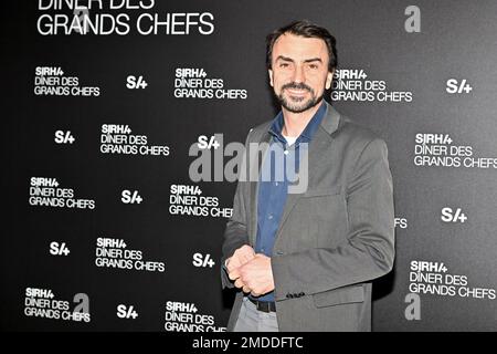 Sindaco di Lione Gregory Doucet frequenta Diner des Grands Chefs davanti A SIRHA a Lione, Francia, il 22 gennaio 2023. Foto di ABACAPRESS.COM Foto Stock