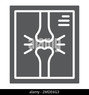 Icona glifo a raggi X, medicina e clinica, segno radiologico, grafica vettoriale, un motivo a tinta unita su sfondo bianco, eps 10. Illustrazione Vettoriale