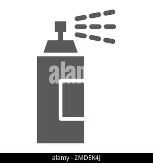 Icona glifo spruzzatore, strumenti e design, segno aerosol, grafica vettoriale, un motivo a tinta unita su sfondo bianco, eps 10. Illustrazione Vettoriale