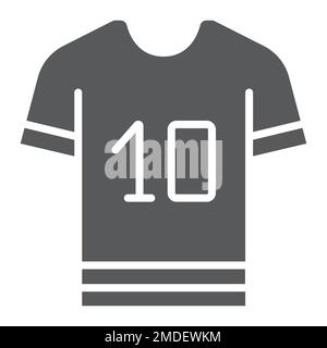 Icona glyph t shirt sport, abbigliamento e sport, segno t shirt, grafica vettoriale, motivo a tinta unita su sfondo bianco, eps 10. Illustrazione Vettoriale