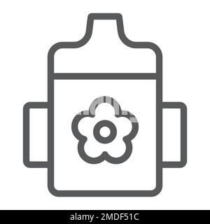 Icona della linea della tazza del bambino, bambino e bottiglia, segno del contenitore, grafica vettoriale, un motivo lineare su uno sfondo bianco, eps 10. Illustrazione Vettoriale