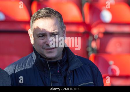 CEO dello Stevenage Football Club, Mike Pink allo stadio Lamex Foto Stock