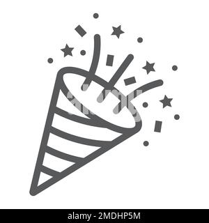 Icona a forma di corone, party e decorazione, segno di pirocracker, grafica vettoriale, motivo lineare su sfondo bianco, eps 10. Illustrazione Vettoriale