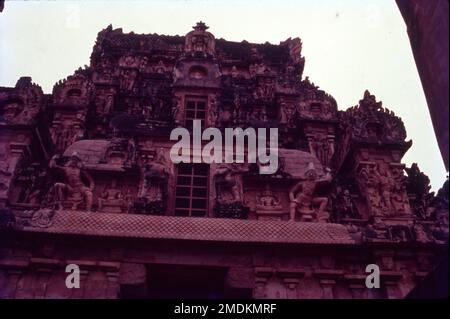 Il Tempio di Nataraja, anche chiamato Tempio di Chidambaram Nataraja, è un tempio indù dedicato a Nataraja, la forma di Shiva come il signore della danza. Questo tempio si trova a Chidambaram, Tamil Nadu, India. Questo tempio ha radici antiche e un santuario Shiva esisteva nel sito quando la città era conosciuta come Thillai. Tempio indù dedicato a Nataraja, la forma di Shiva come il signore della danza. Foto Stock