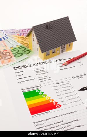 Certificato di energia per casa singola, composta, Austria Foto Stock