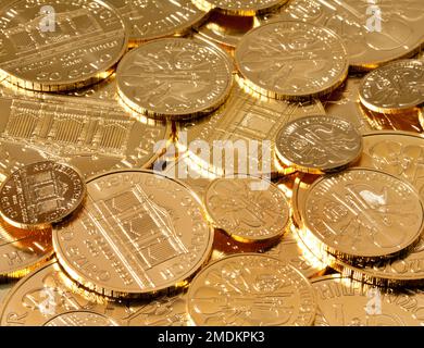 Monete filarmoniche di Vienna, mezzi di pagamento ufficiali Foto Stock