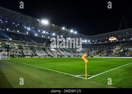 Vista panoramica del campo durante la Serie A partita di calcio tra Juventus FC e Atalanta BC allo stadio Juventus di Torino, gennaio 22th, Foto Stock