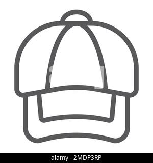 Icona CAP line, abbigliamento e casual, Hat sign, grafica vettoriale, un motivo lineare su sfondo bianco, eps 10. Illustrazione Vettoriale