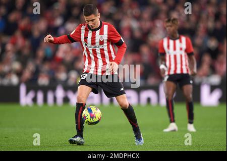 Ander Herrera del Club Athletic durante la partita la Liga tra il Club Athletic e il Real Madrid si è giocato allo Stadio San Mames il 22 gennaio 2023 a Bilbao, Spagna. (Foto di Cesar Ortiz / PRESSIN) Foto Stock