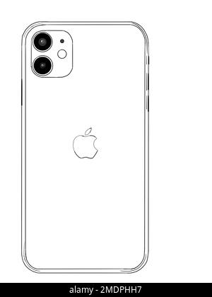 IPhone 11 in stile grafico Foto Stock