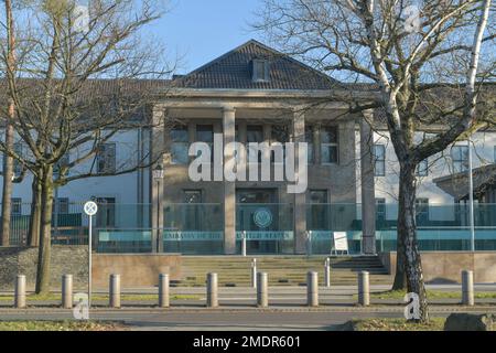Sezione consolare, Ambasciata degli Stati Uniti, Clayallee, Dahlem, Steglitz-Zehlendorf, Berlino, Germania Foto Stock
