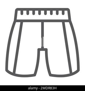 Pantaloni linea icona, abbigliamento e moda, segno pantaloni, grafica vettoriale, un motivo lineare su sfondo bianco, eps 10. Illustrazione Vettoriale
