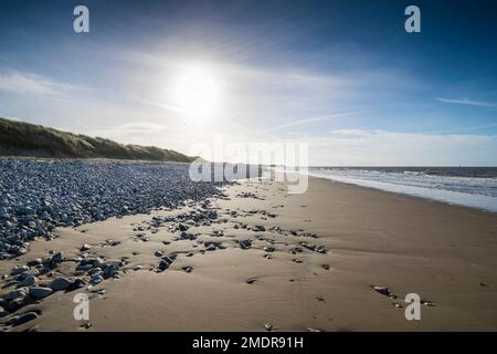 Riserva naturale di Gronant nei pressi di Prestatyn, sulla costa settentrionale del Galles Foto Stock