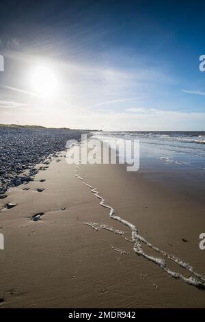 Riserva naturale di Gronant nei pressi di Prestatyn, sulla costa settentrionale del Galles Foto Stock