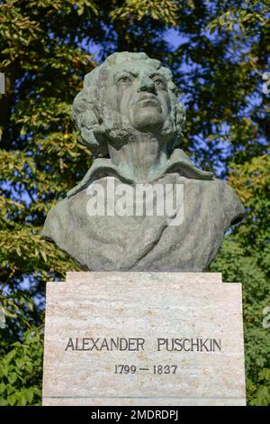 Monumento a Alexander Pushkin, Weimar, Turingia, Germania Foto Stock