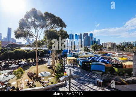 Melbourne, Victoria, Australia. 23rd Jan, 2023. MELBOURNE, AUSTRALIA - 23 GENNAIO: Day 8 atmosfera al 2023° Australian Open al Melbourne Park il 23 gennaio 2023 a Melbourne, Australia. (Credit Image: © Chris Putnam/ZUMA Press Wire) SOLO PER USO EDITORIALE! Non per USO commerciale! Foto Stock