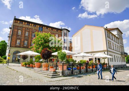 Vecchio magazzino, Frankfurter Kartoffelhaus, Holzmarkt, Francoforte sul meno, Brandeburgo, Germania Foto Stock