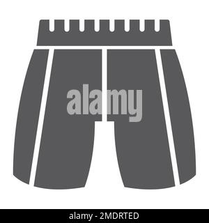 Pantaloni glyph icona, abbigliamento e moda, segno pantaloni, grafica vettoriale, un motivo pieno su sfondo bianco, eps 10. Illustrazione Vettoriale