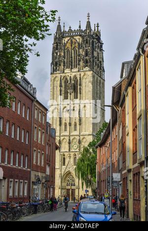 Liebfrauen-Ueberwasserkirche, Ueberwasserkirchplatz, Muenster, Renania settentrionale-Vestfalia, Germania Foto Stock