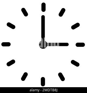 Semplice icona del vettore analogico dell'orologio, simbolo Watch Illustrazione Vettoriale