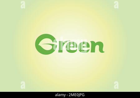 Lettera verde creativa lettera foglia G alfabeto tipografia vegan simbolo icona disegno vettoriale illustrazione Illustrazione Vettoriale