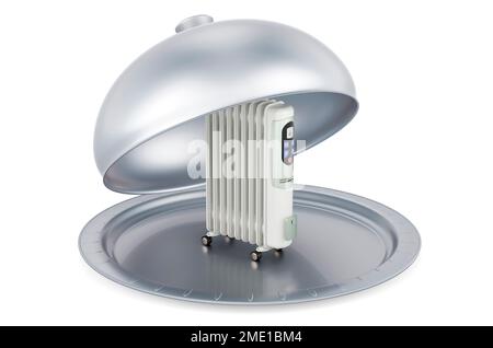 Ristorante cloche con scaldabagno elettrico, 3D rendering isolato su sfondo bianco Foto Stock