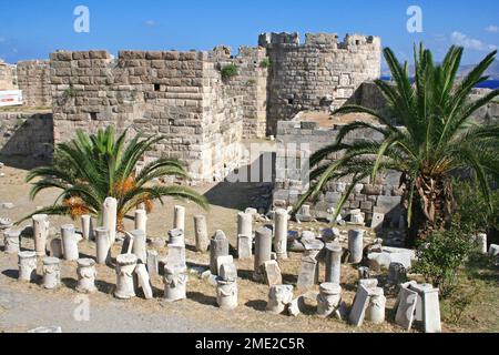 Grecia. Isola di Kos. Il castello dei Cavalieri dell'Ordine di San Giovanni. Foto Stock