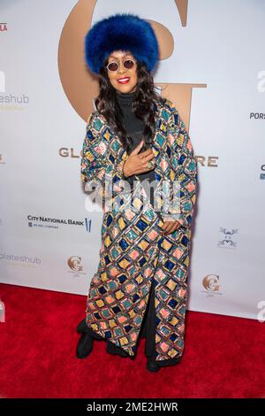 Los Angeles, Stati Uniti. 22nd Jan, 2023. Host April Sutton partecipa a 2023 Inaugural Preview e Global Couture Gala a Porsche DTLA, Los Angeles, CA Gennaio 22 2023 Credit: Eugene Powers/Alamy Live News Foto Stock