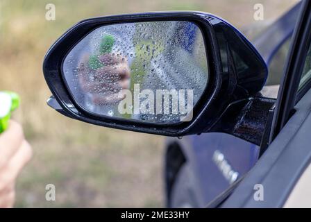 concetto di lavaggio auto e pulizia chimica degli interni Foto stock - Alamy