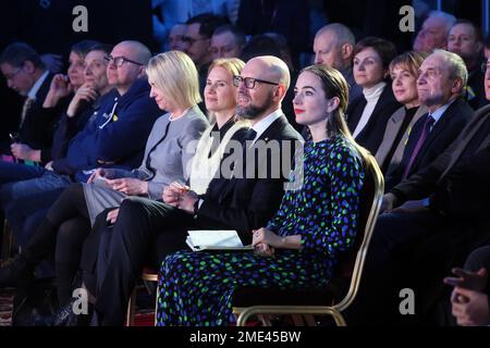 KIEV, UCRAINA - 23 GENNAIO 2023 - 2022 Premio Nobel per la pace, capo del Centro per le libertà civili (CCL) Oleksandra Matviichuk, capo del Ky Foto Stock