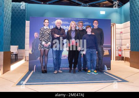 Roma, Italia. 23rd Jan, 2023. Cast partecipa alla foto del film "il primo giorno della mia vita" all'Hotel Bernini di Roma (Foto di Matteo Nardone/Pacific Press) Credit: Pacific Press Media Production Corp./Alamy Live News Foto Stock