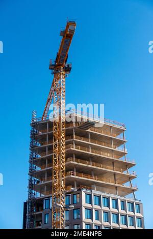 Germania, Baviera, Monaco di Baviera, moderno edificio di uffici in costruzione Foto Stock