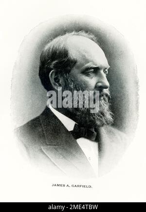 James Abram Garfield (1831-1881) fu eletto presidente degli Stati Uniti nel 20th nel 1880. È stato costantemente molestato da persone in cerca di posti di lavoro ed è stato ucciso da uno il 2 luglio 1881. Morì il 19 settembre. Foto Stock