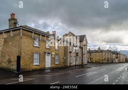 COTTENHAM, INGHILTERRA, Regno Unito - 30 DICEMBRE 2013: Architettura tipica inglese nel villaggio di Cottenham, Cambridgeshire, Inghilterra, Regno Unito Foto Stock