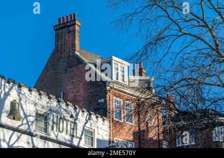 NORWICH, INGHILTERRA, Regno Unito - 29 DICEMBRE 2013: Architettura nel centro storico di Norwick, Norfolk, Inghilterra, Regno Unito Foto Stock