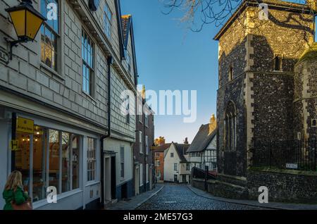 NORWICH, INGHILTERRA, Regno Unito - 29 DICEMBRE 2013: Architettura nel centro storico di Norwick, Norfolk, Inghilterra, Regno Unito Foto Stock