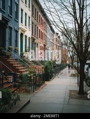 Belle case a Park Slope, Brooklyn, New York Foto Stock