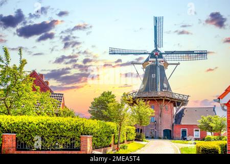 Mulino a Rysum, Germania Foto Stock