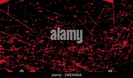 Sfondo schizzi di sangue. Sfondo rosso di Halloween in stile grunge con spruzzi di sangue. Illustrazione del vettore piatto isolata su sfondo bianco. Illustrazione Vettoriale