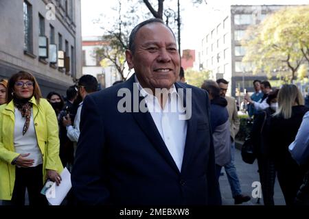 Non esclusiva: 23 gennaio 2023, Città del Messico, Messico: Il leader del Partito della Rivoluzione Democratica, Gesù Zambrano ha presentato un appello di unconstitution Foto Stock