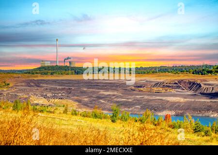 Miniera di opencast, Schoeningen, Germania Foto Stock