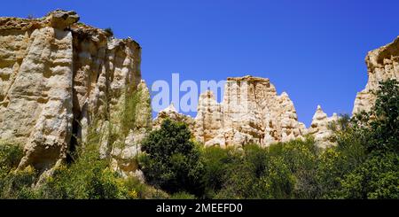 Pietre organi d'Ille sur Tet Orgues di Ille-sur-Tet fata pietra naturale camini parco geologico sito nel sud della francia Foto Stock