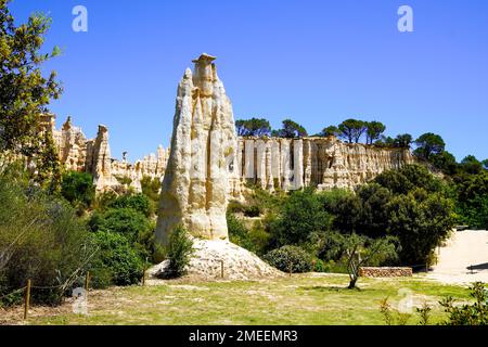 Parco naturale sito francese degli organi di pietre a Ille sur Tet nei Pirenei sud della Francia Foto Stock