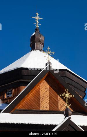 Chiesa di Hutsul a Kryvorivnya, Ivano-Frankivsk Oblast. Ucraina. Foto Stock