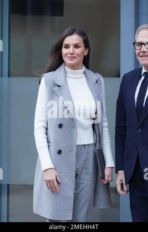 Madrid, Spagna. 24th Jan, 2023. La regina spagnola Letizia durante l'incontro di lavoro con l'Asociacion Española Contra el Cancer (AECC) a Madrid martedì 24 gennaio 2023. Credit: STAMPA CORDON/Alamy Live News Foto Stock