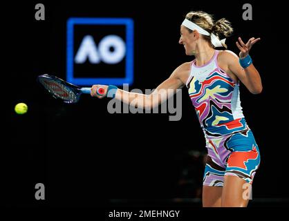 Melbourne, Australia. 24th Jan, 2023. Melbourne Park 24/1/2023. Victoria AZARENKA (BLR) in azione durante i quarti di finale all'Australian Open 2023. Corleve/Alamy Live News Credit: Corleve/Alamy Live News Foto Stock