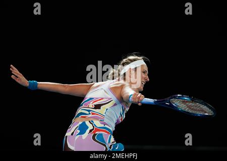 Melbourne, Australia. 24th Jan, 2023. Melbourne Park 24/1/2023. Victoria AZARENKA (BLR) in azione durante i quarti di finale all'Australian Open 2023. Corleve/Alamy Live News Credit: Corleve/Alamy Live News Foto Stock