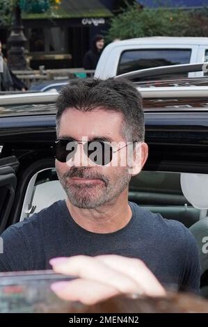 Il giudice Simon Cowell arriva per le audizioni inglesi Got Talent, tenute al London Palladium, Soho, a Londra. Data immagine: Martedì 24 gennaio 2023. Foto Stock